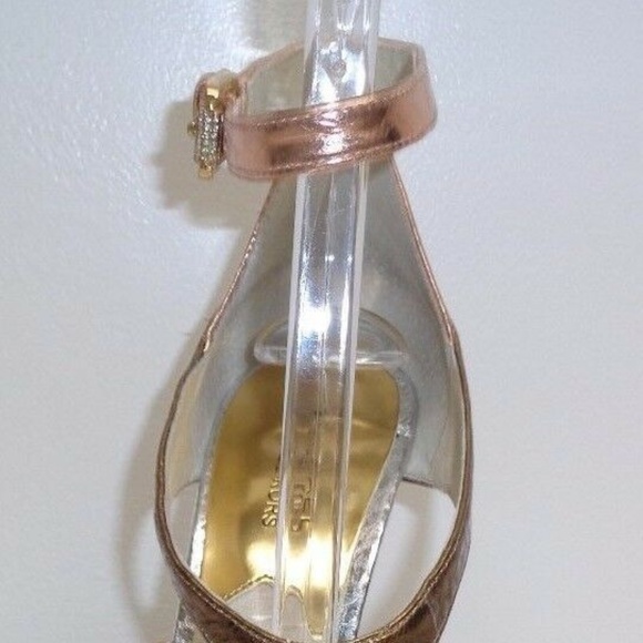 Michael Kors Size 8.5 M LEIGHTON ANKLE STRAP Rose Sandals New Women's Shoes - Picture 3 of 7